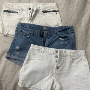 Denim & White Women's Shorts Set